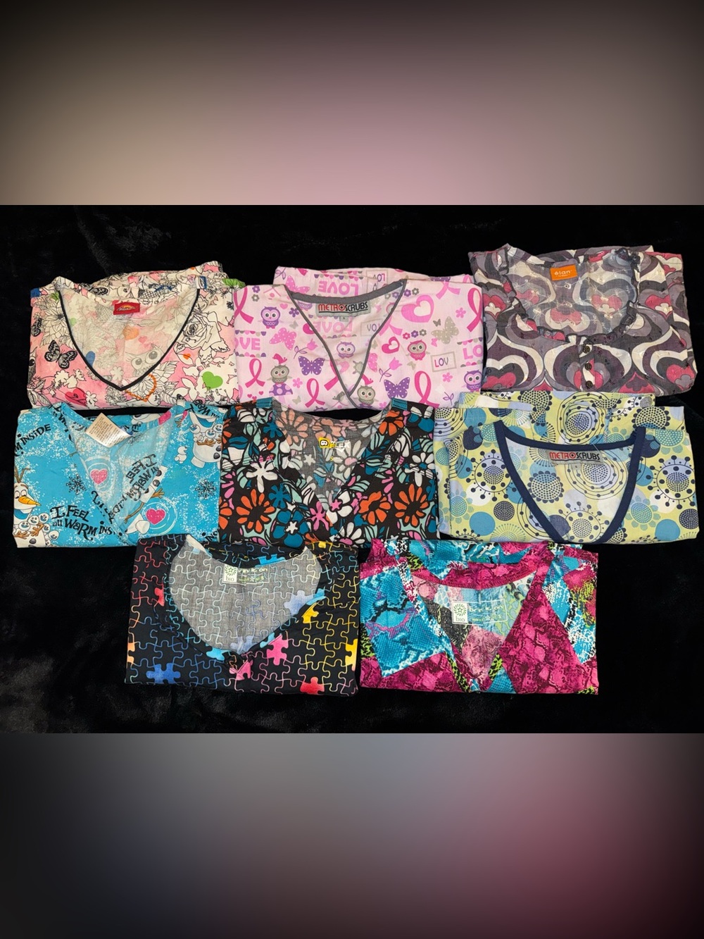 Women’s Small Scrub Top Bundle of 8